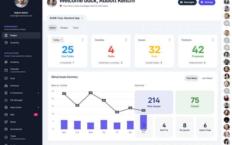 Fuse for React - шаблон панели администратора - layout-1-slide.png